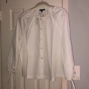 NWT J Crew White Cotton Button Front Shirt